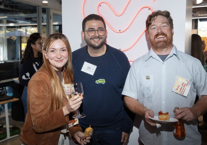 Three foundation employees posing together