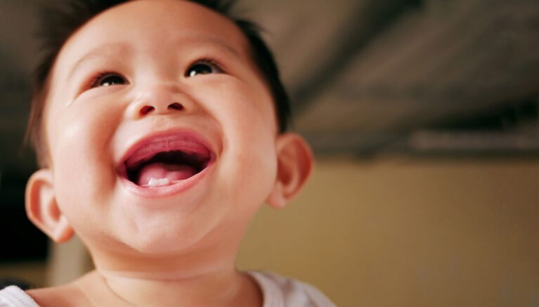 A smiling baby